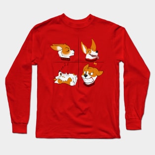 Cute corgi dogs with different emotions Long Sleeve T-Shirt